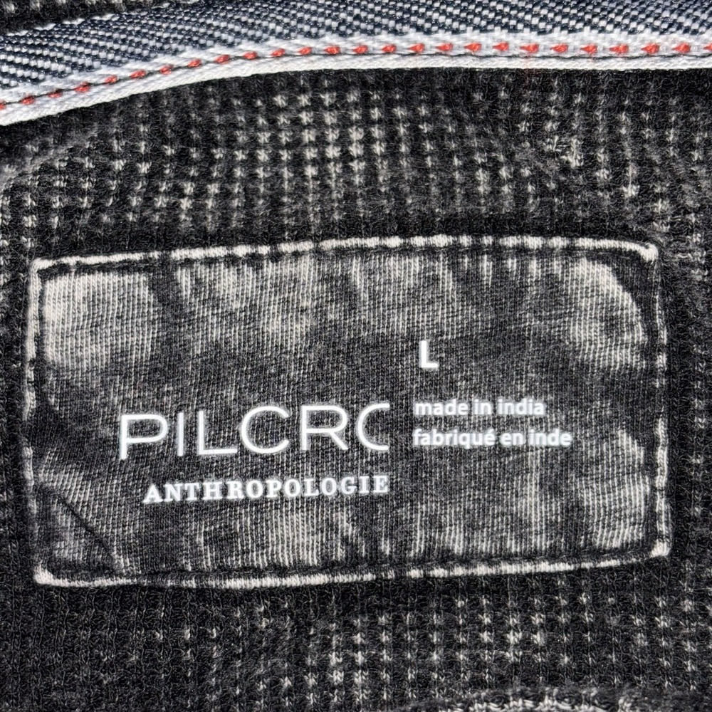 Pilcro anthropologie Black Waffle Knit Balloon Puff Sleeve Size Large - Picture 4 of 5